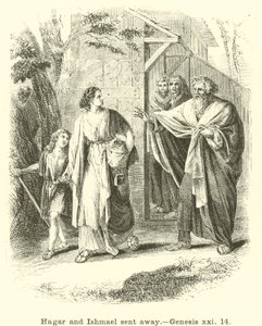 Hagar und Ismael werden weggeschickt, Genesis, xxi, 14 von English School
