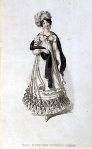 Halbtrauer-Abendkleid, Modeplatte aus Ackermann