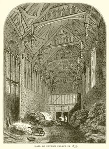 Halle des Eltham Palasts, 1835 von English School