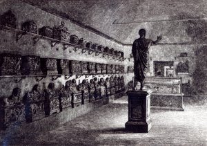 Halle des Arringatore, Etruskisches Museum, Florenz von English School
