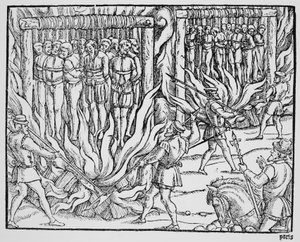 Hängen und Verbrennen verschiedener Personen im ersten Jahr der Herrschaft von Heinrich V. von English School