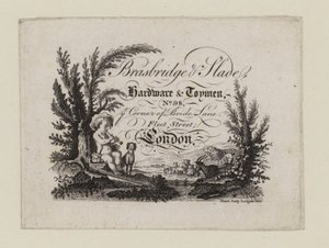 Eisenwaren- und Spielzeughändler, Brasbridge und Slade, Visitenkarte von English School