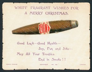 Havanna-Zigarre, Weihnachtskarte von English School