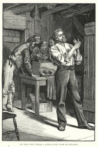 Er hielt diesen Finger etwas abseits von seinen Gefährten (Gravur) von English School