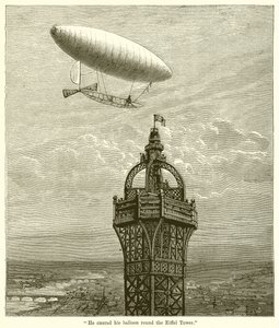 Er steuerte seinen Ballon um den Eiffelturm von English School