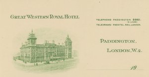Briefkopf vom Great Western Royal Hotel von English School
