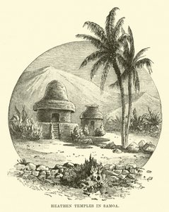 Heidnische Tempel in Samoa von English School