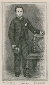 Henry Arthur Jones, Dramatiker, im Alter von 13 Jahren von English School