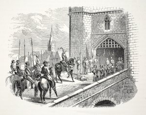 Henry Earl of Richmonds (später Henry VII) Einzug in Shrewsbury über den Körper des Bürgermeisters