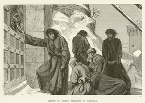 Heinrich IV. tut Buße in Canossa von English School
