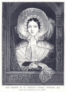 Ihre Majestät in der St. Georgs Kapelle, Windsor, 1846 von English School