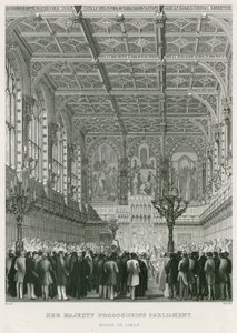 Ihre Majestät prorogiert das Parlament, das House of Lords von English School