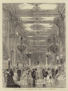 Der große Empfangsraum Ihrer Majestät, Windsor Castle (Stich) von English School