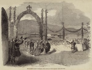 Der Besuch Ihrer Majestät in Schottland, die Ankunft in Fort William (Stich) von English School