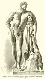 Herkules, bekannt als der Farnesische, gefunden in Rom in den Caracalla-Thermen (Museum von Neapel) von English School
