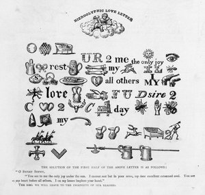 Hieroglyphische Liebesbriefe, um 1893