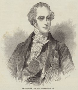 Seine Gnaden der verstorbene Herzog von Newcastle, KG (Gravur) von English School
