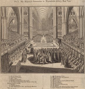 Die Krönung Seiner Majestät in der Westminster Abbey, Ostansicht von English School