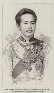 Seine Königliche Hoheit Prinz Devawongse von Siam (Gravur) von English School