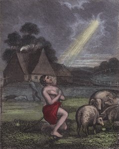 Sein Geist, das Bild eines verletzten Vaters brachte ... von English School