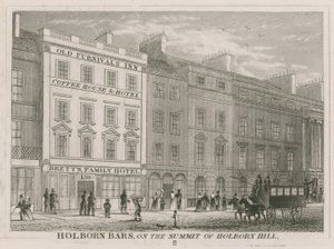 Holborn Bars, auf dem Gipfel des Holborn Hill von English School