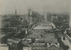 Holborn-Viadukt im Bau 1869 von English School