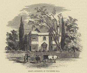 Hoods Residenz in Winchmore Hill (Gravur) von English School
