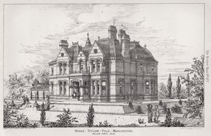 Haus, Tetlow, Fold, Manchester (Stich) von English School