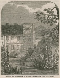 Haus in Highgate, London, in dem der Dichter Samuel Coleridge starb von English School