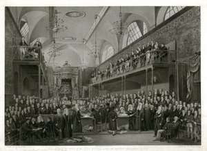 House of Lords während der wichtigen Untersuchung im Jahr 1820 von English School