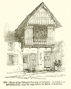 Haus des fünfzehnten Jahrhunderts in Leicester, in dem Richard III. angeblich die Nacht vor der Schlacht von Bosworth schlief von English School