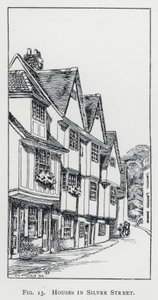 Häuser in der Silver Street (Gravur) von English School