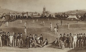 Wie sie Cricket spielten, als Königin Victoria jung war (Lithografie) von English School