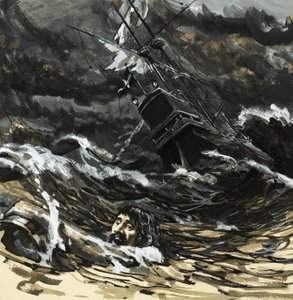 Hugo Grotius musste ans Ufer schwimmen, nachdem sein Schiff gesunken war von English School