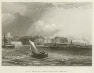 Hull, vom Hafenmund (Gravur) von English School