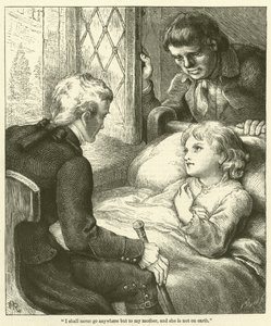 "Ich werde nirgendwo hingehen außer zu meiner Mutter, und sie ist nicht auf Erden" (Gravur) von English School