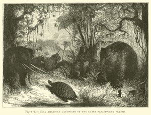 Ideale amerikanische Landschaft der späten Pleistozän-Periode von English School