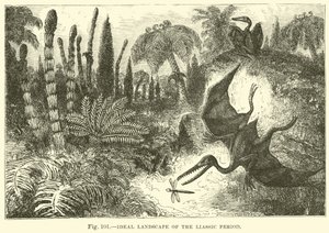 Ideale Landschaft der Lias-Periode