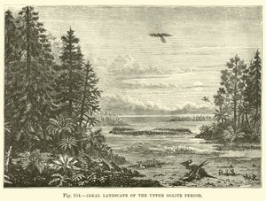 Ideale Landschaft der Oberen Oolith-Periode von English School