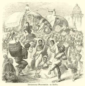 Götzenprozession in Indien von English School