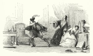 Illustration für das Ballett, Le Diable boiteux, oder Der Teufel auf zwei Stöcken (Gravur) von English School