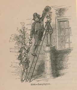 Illustration eines Laternenanzünders von English School
