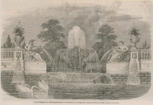 Verbesserungen der Serpentine - Brunnen im Bau im Italienischen Garten von English School