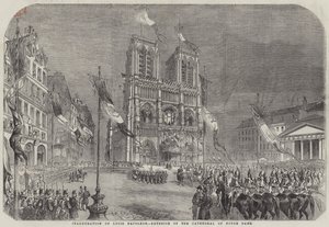 Einweihung von Louis Napoleon, Außenansicht der Kathedrale Notre Dame von English School