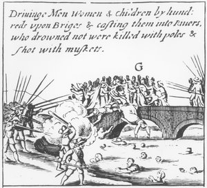 Vorfall während der Tyrone-Rebellion in Portadown, 1641-42 von English School