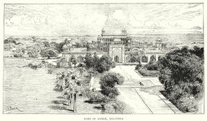 Indien: Grab von Akbar, Sikandra (Gravur) von English School