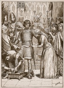 Einführung in den Ritterorden, Illustration aus Cassells Illustrierter Geschichte Englands von English School