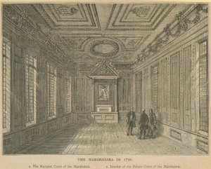 Innenansicht des Palastgerichts des Marshalsea-Gefängnisses von English School