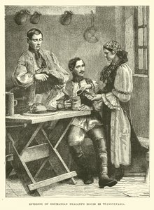 Innenraum eines rumänischen Bauernhauses in Transsilvanien von English School