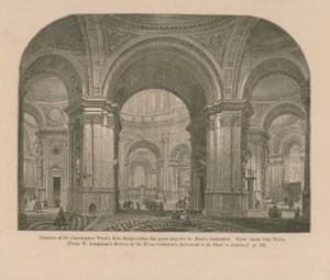 Innenansicht des ersten Entwurfs von Sir Christopher Wren von English School